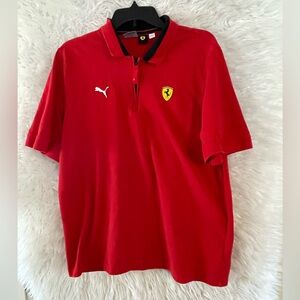 Puma Scuderia Ferrari Race Men’s 1/4 Zip Short Sleeve Polo Shirt. Size XL